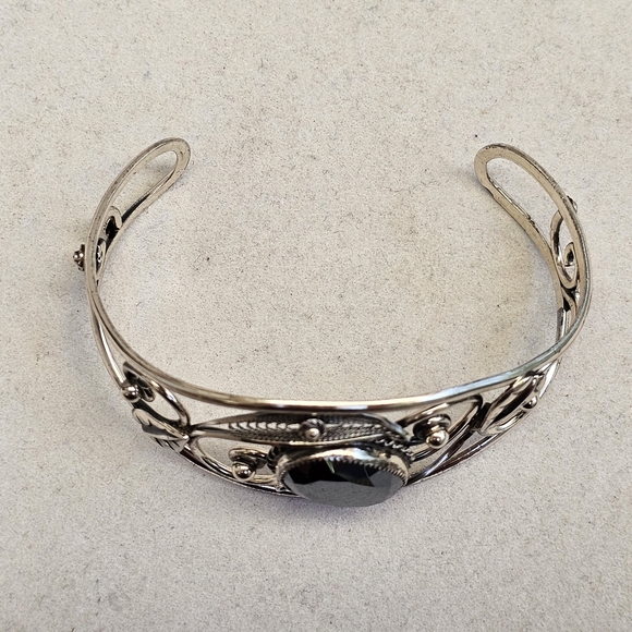 Danecraft Sterling Hematite Cuff Bracelet Vintage - Picture 8 of 15